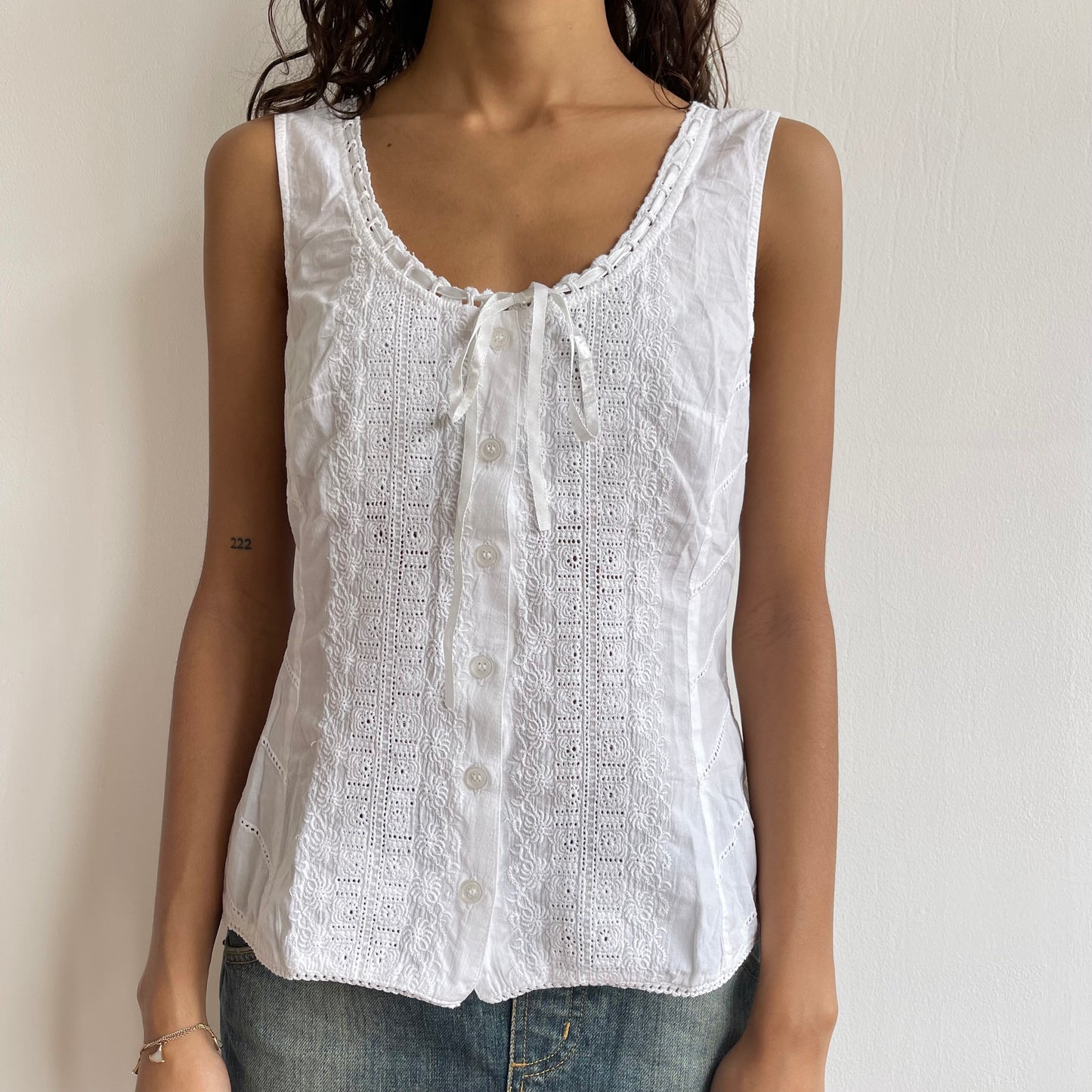 White milkmaid top - Size L