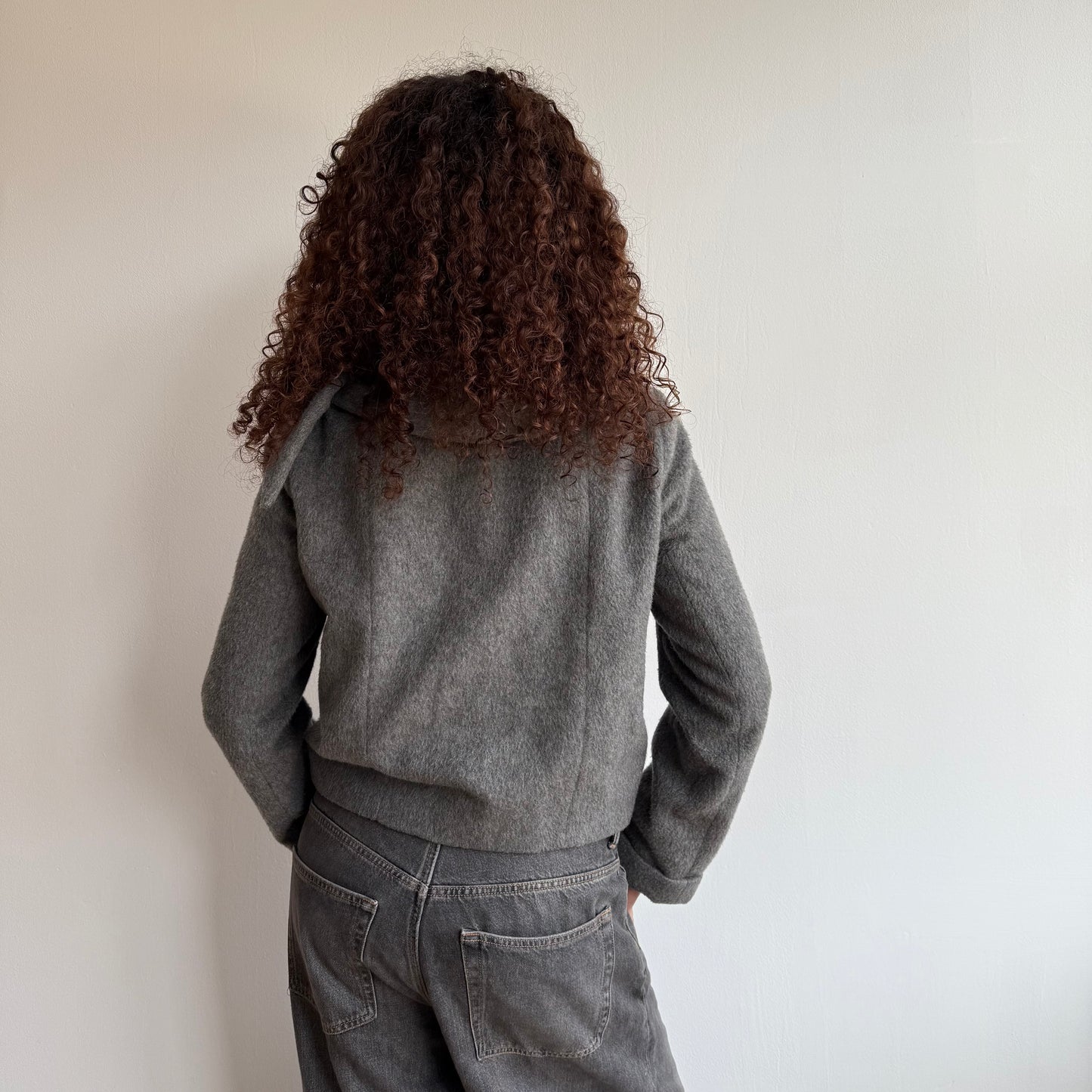 Grey wool scarf peacoat - Size M