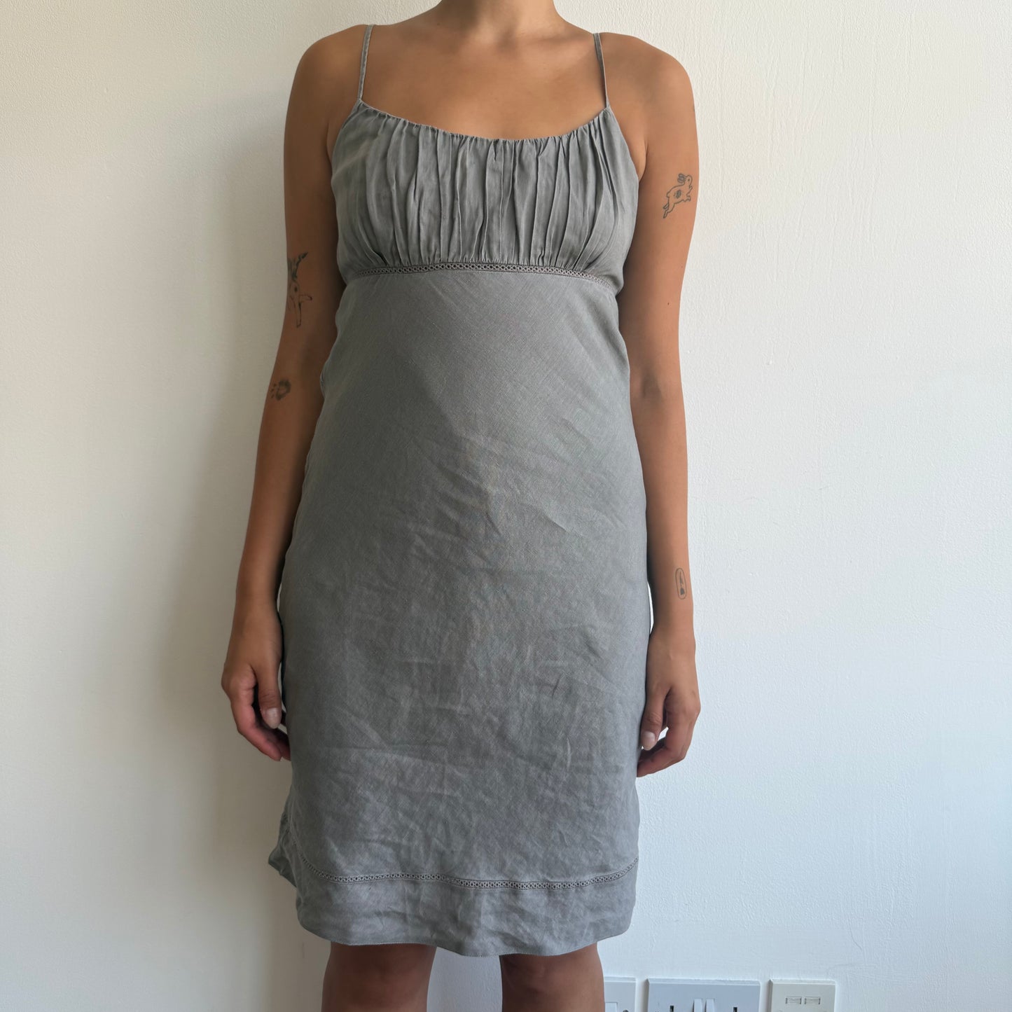 Taupe milkmaid dress - Size S