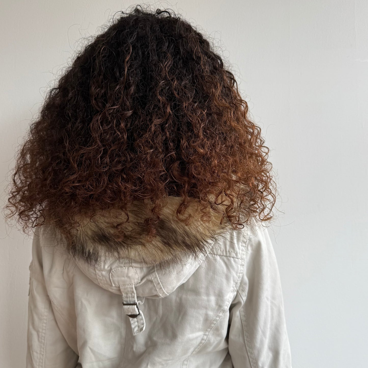 White cargo fur bomber jacket - Size M