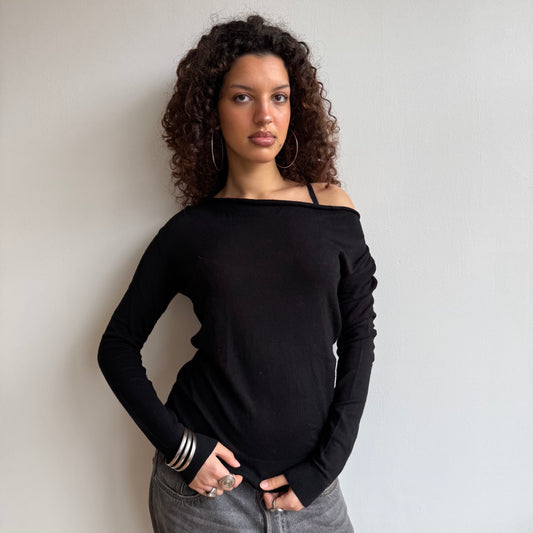Black bardot jumper - Size S