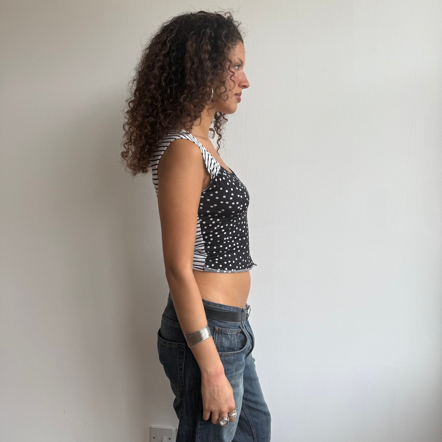 Miss Sixty stripe + polka dot top - Size S