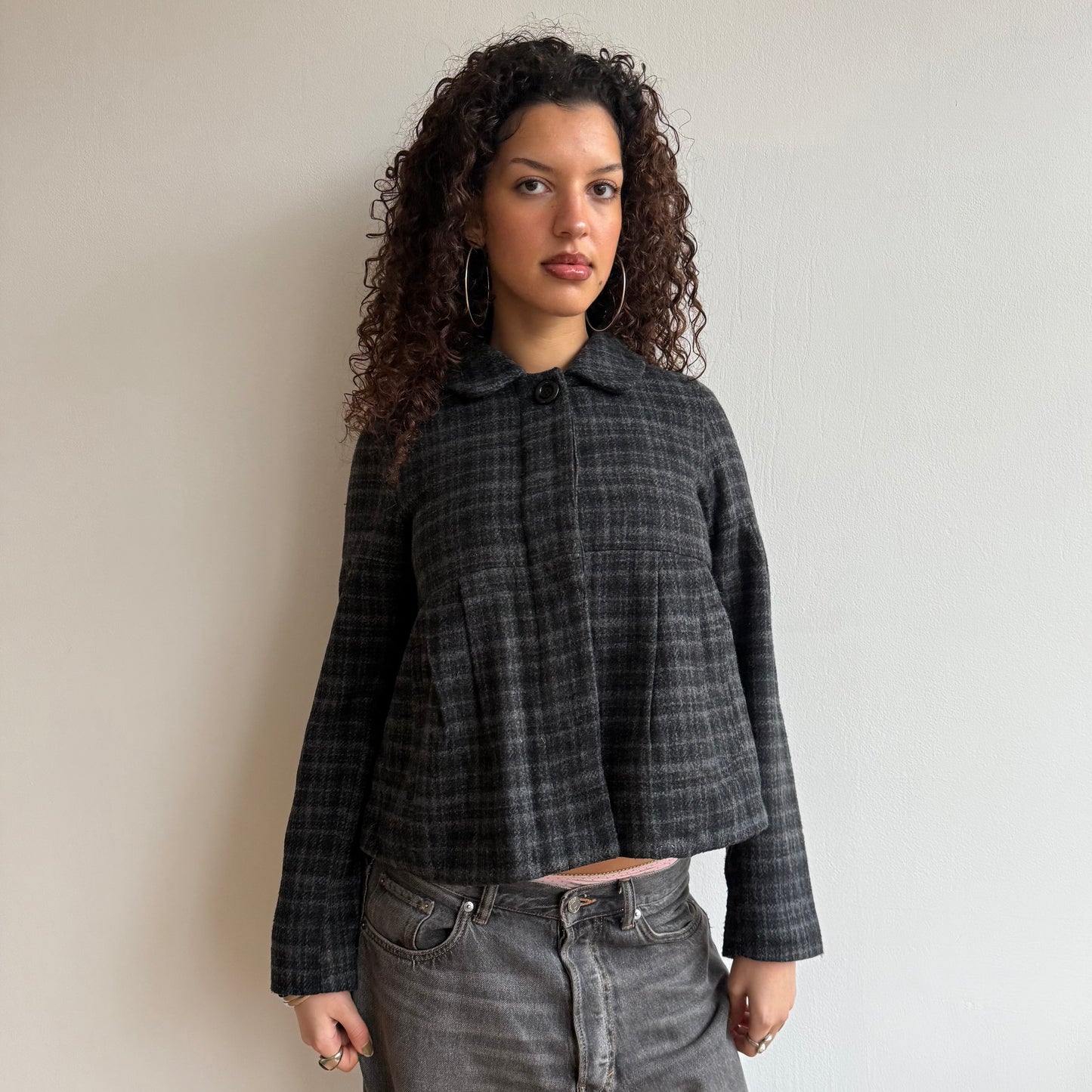 Tartan peacoat - Size S
