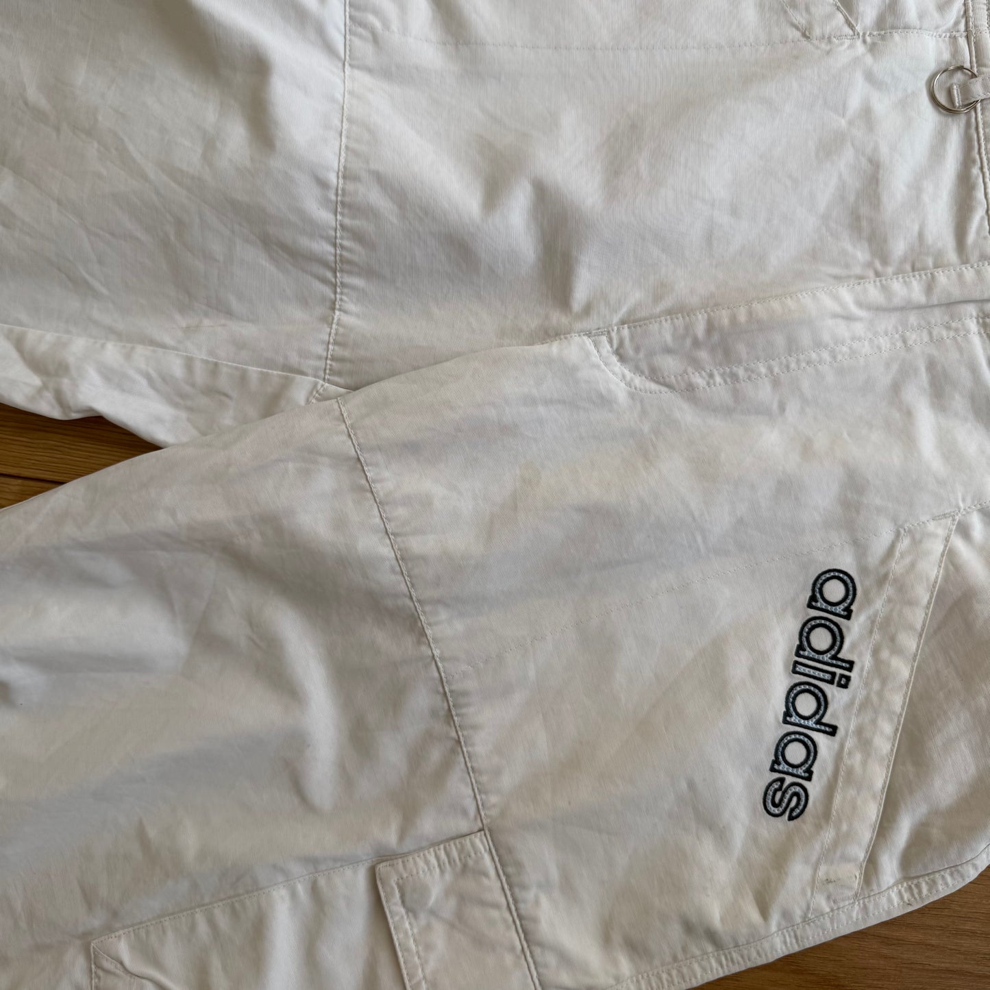 White Adidas cargo capris - Size M