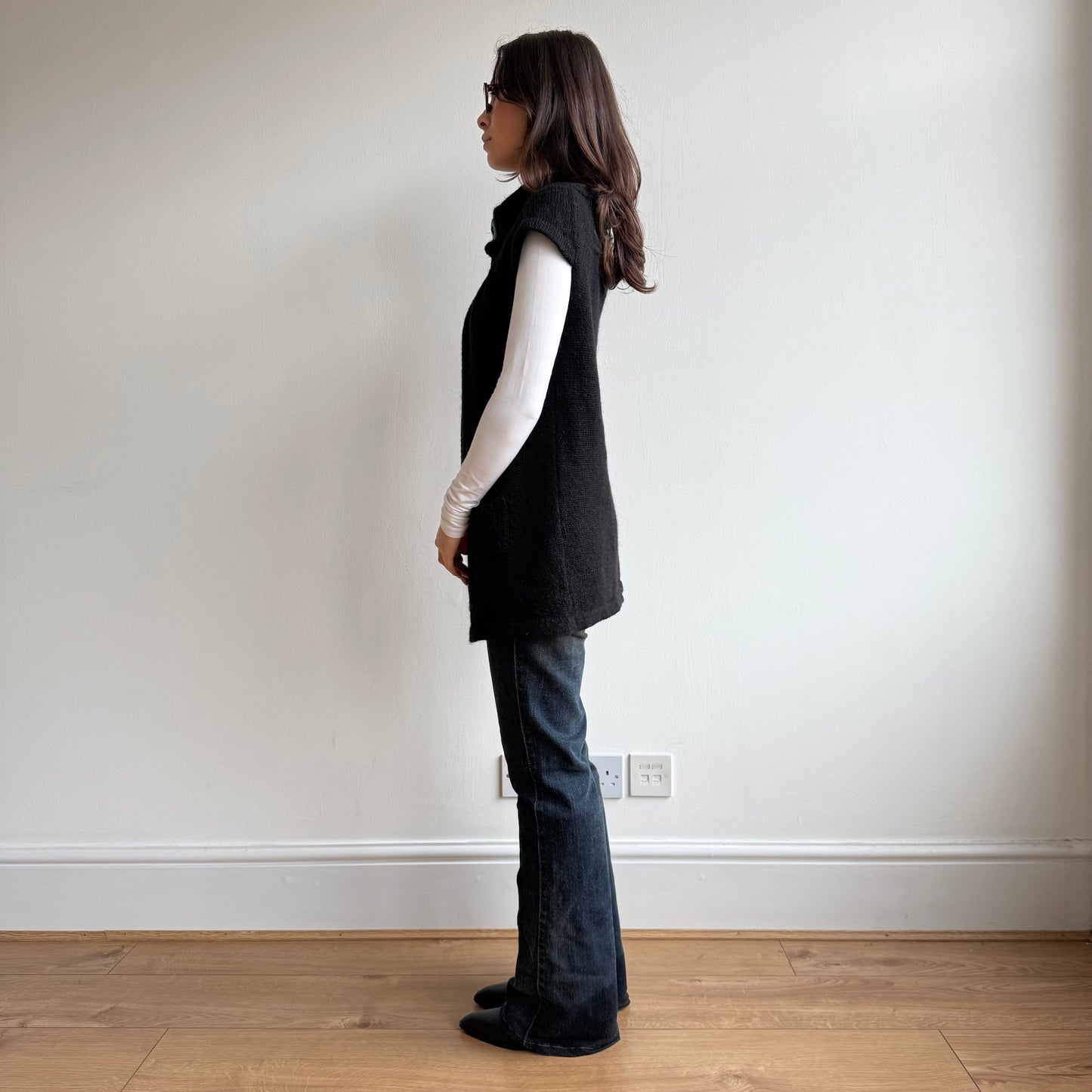 Black knit gilet - Size M