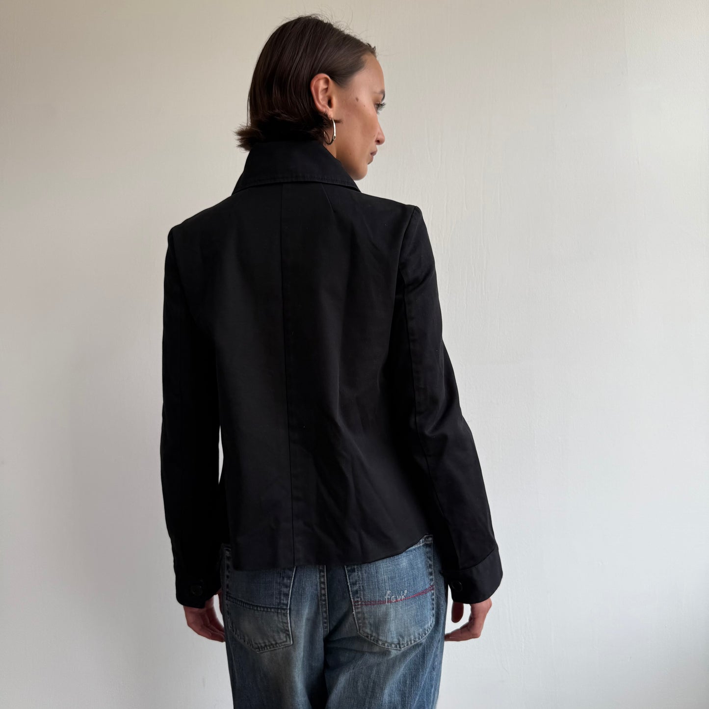 Black double breasted peacoat - Size M