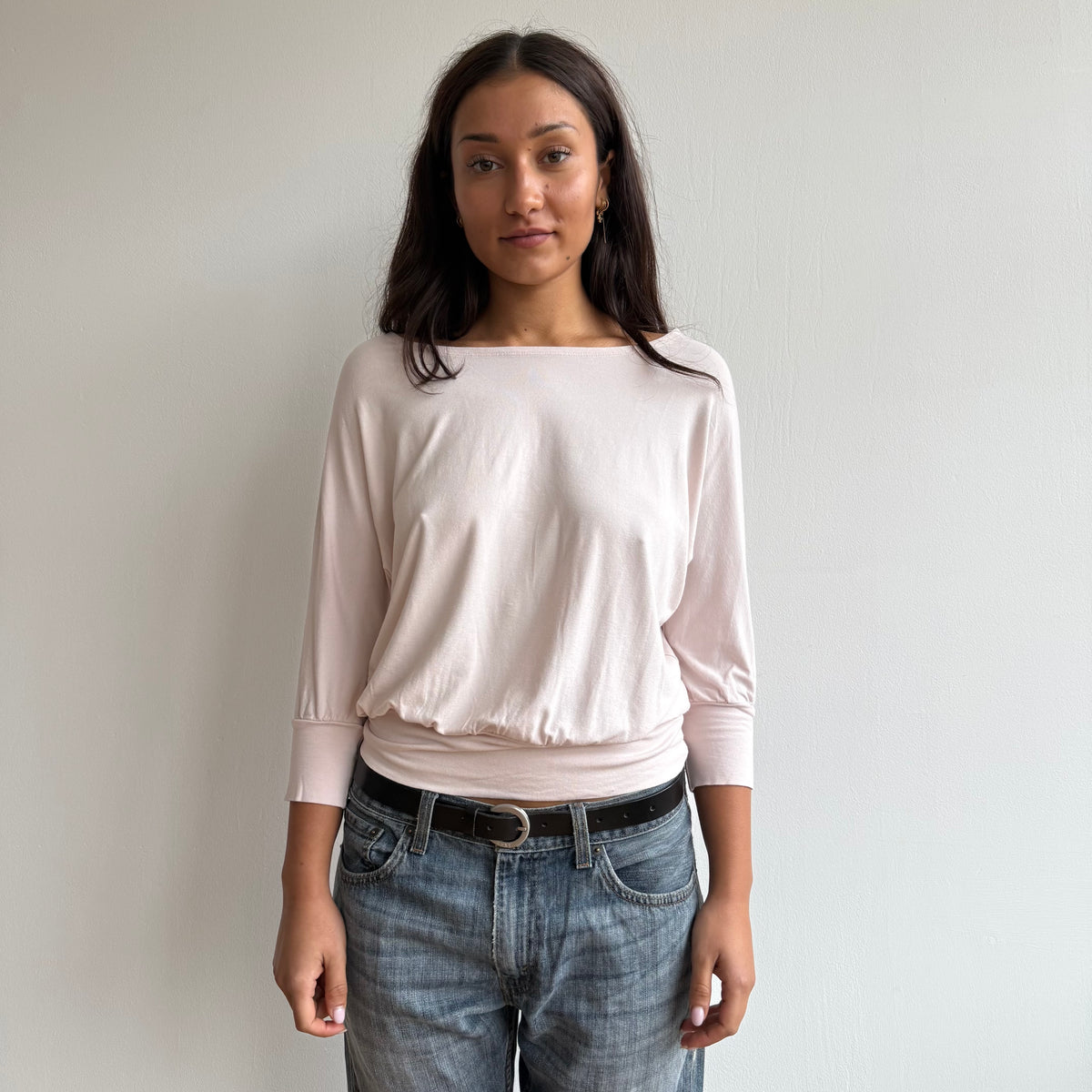 Pale pink batwing top - Size S