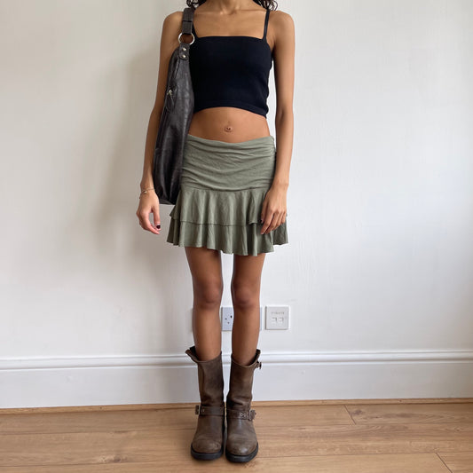 Khaki rara mini skirt - Size M