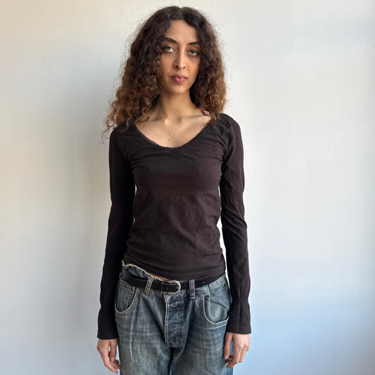 Brown MFG long sleeve top - Size M