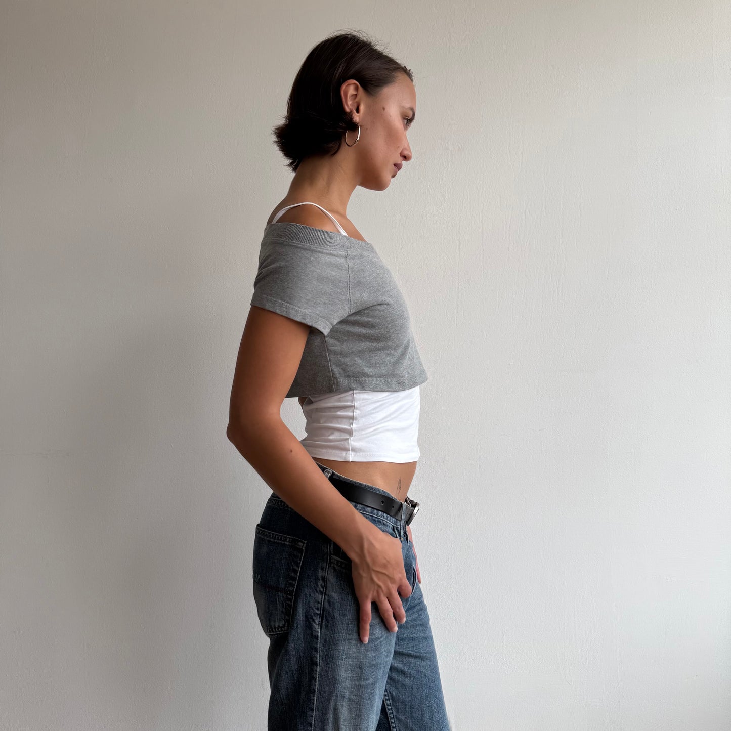 Grey cropped sweatshirt - Size S