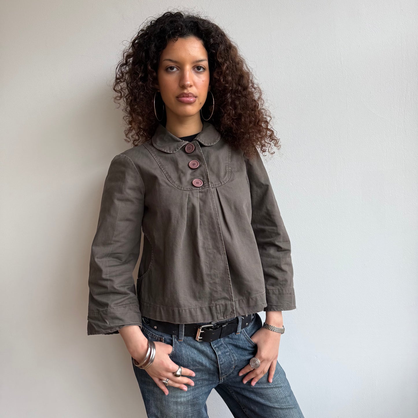 Khaki swing jacket - Size M