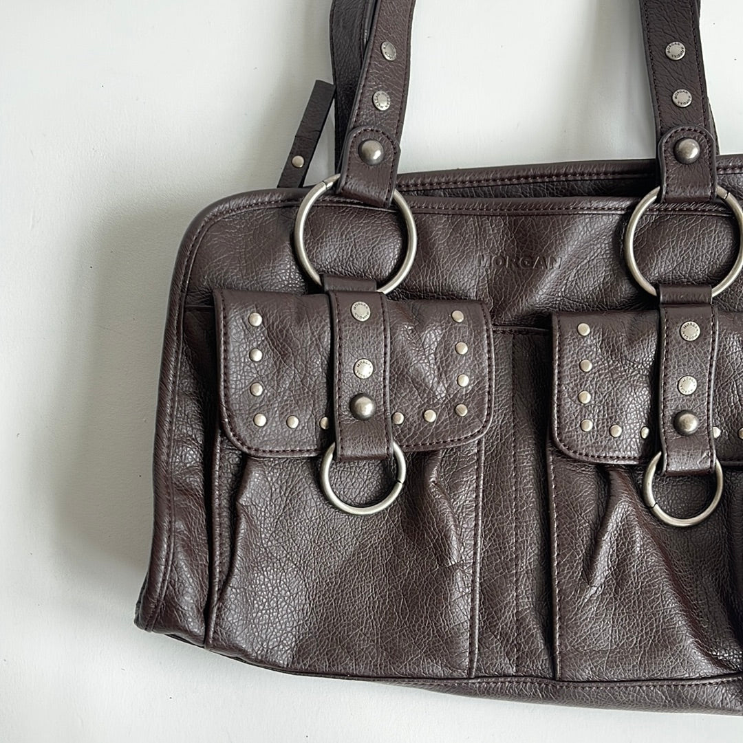 Brown morgan studded bag - OS