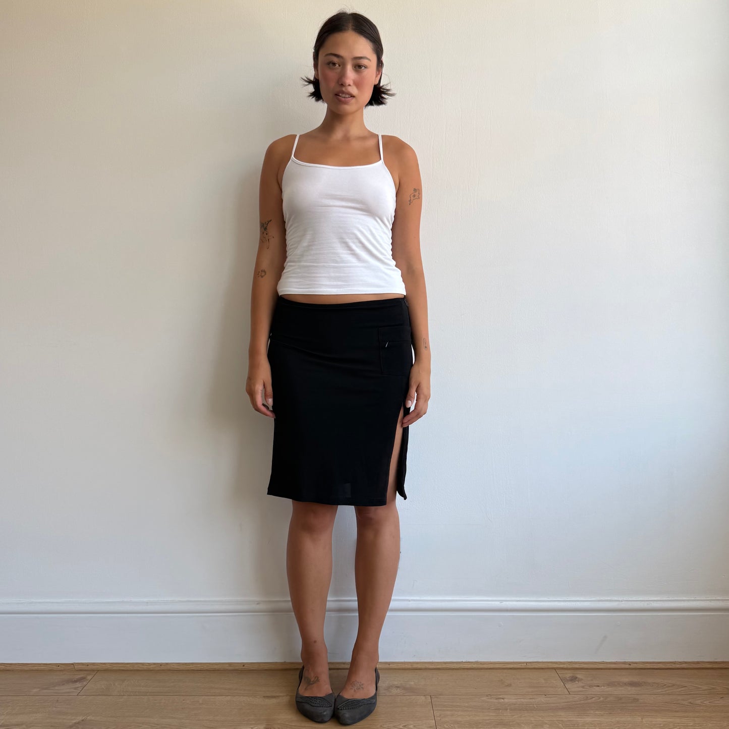 Black Morgan zip midi skirt - Size S