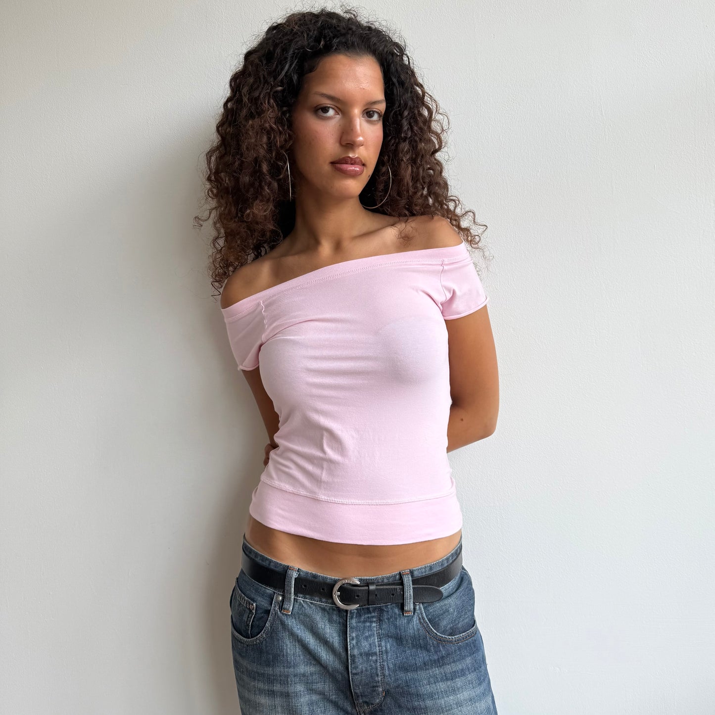 Pink bardot top - Size S