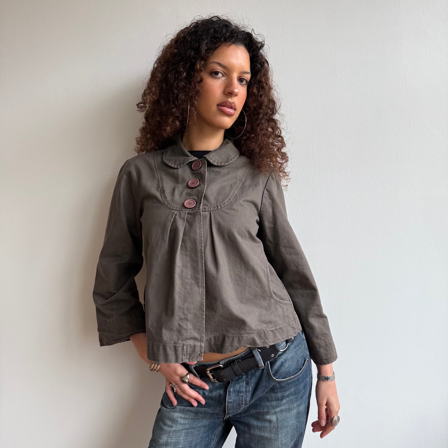 Khaki swing jacket - Size M