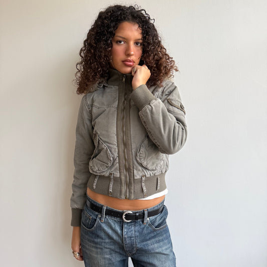Khaki bomber jacket - Size S