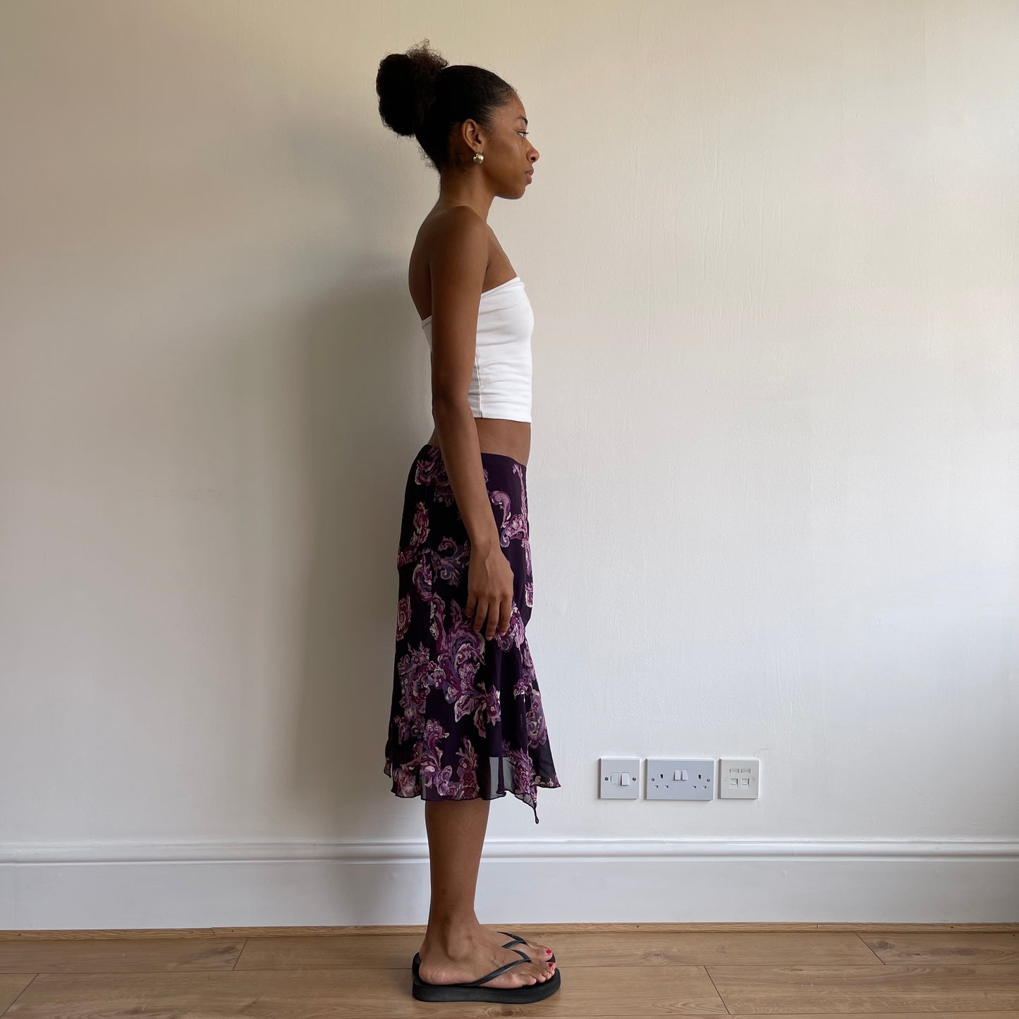 Purple midi skirt - Size M