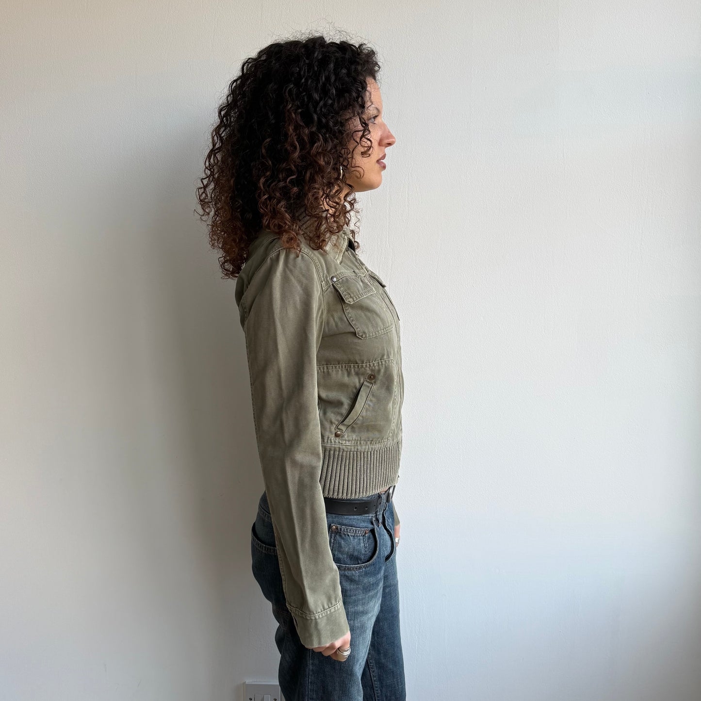 Khaki cargo bomber jacket - Size M