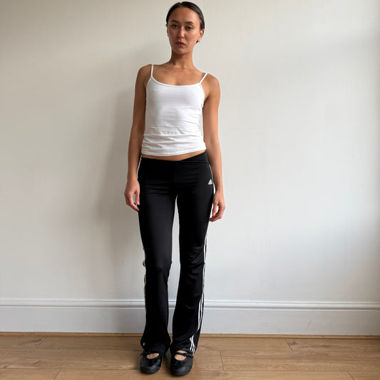 Black Adidas stripe flared yoga pants - Size XS