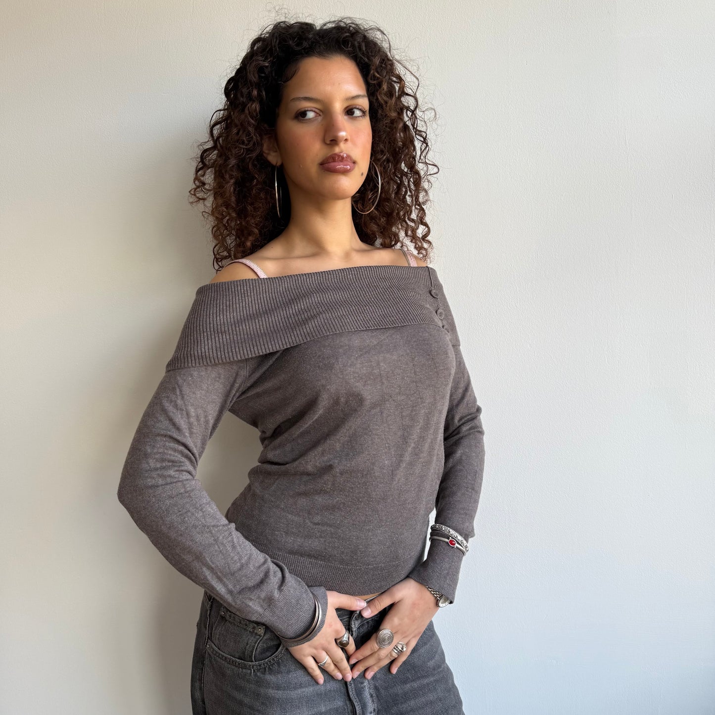 Brown bardot knit - Size S/M