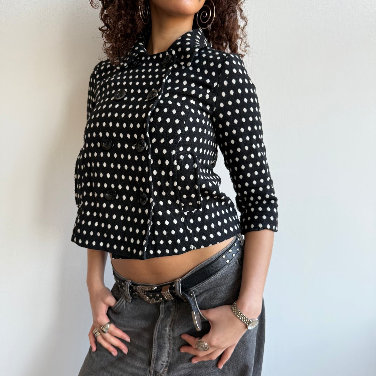 Polka dot peacoat - Size S