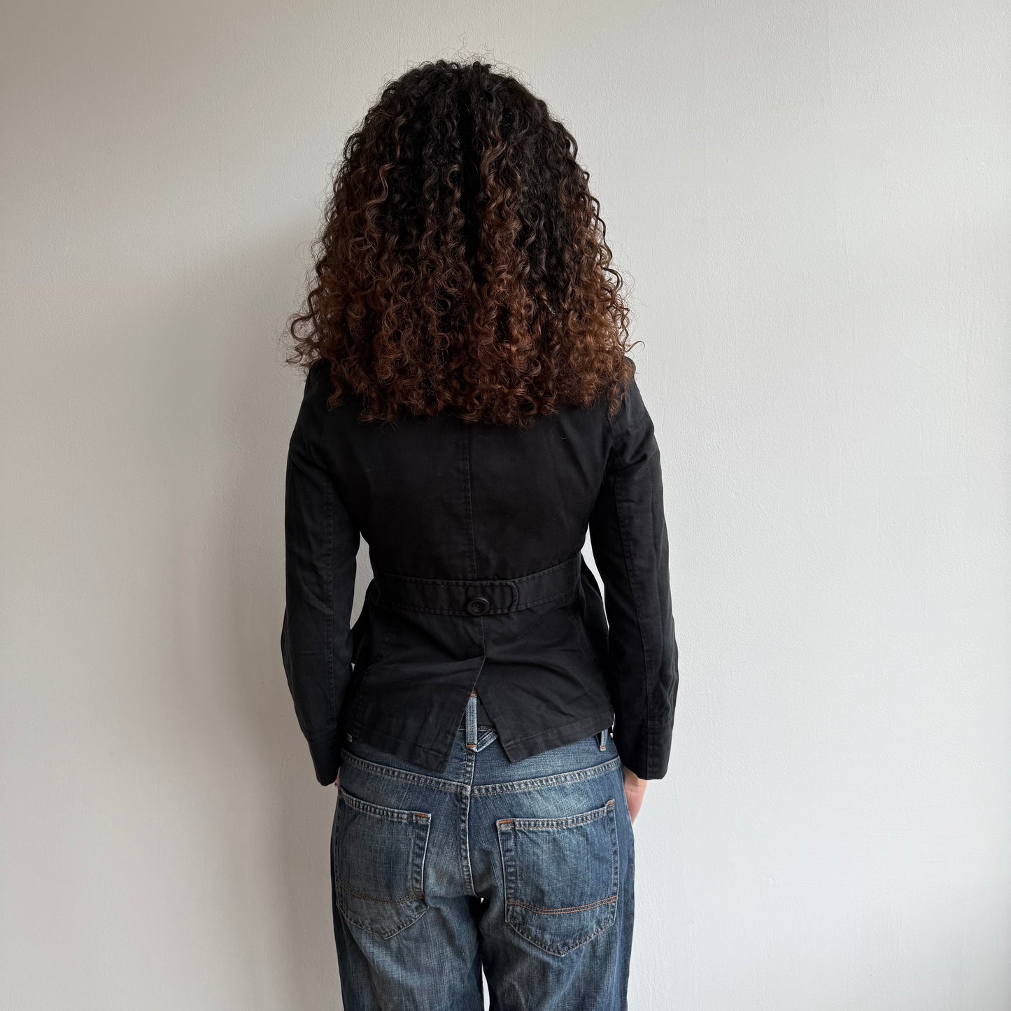 Black button peacoat - Size XS