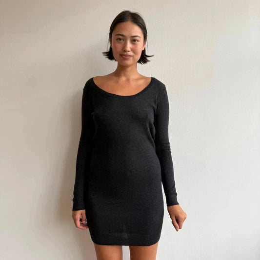 American vintage grey knit dress - Size S-L