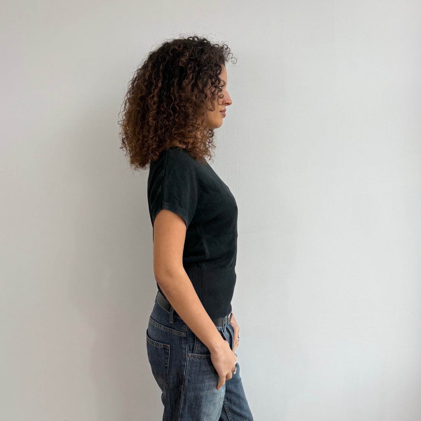 Black short sleeve knit - Size S