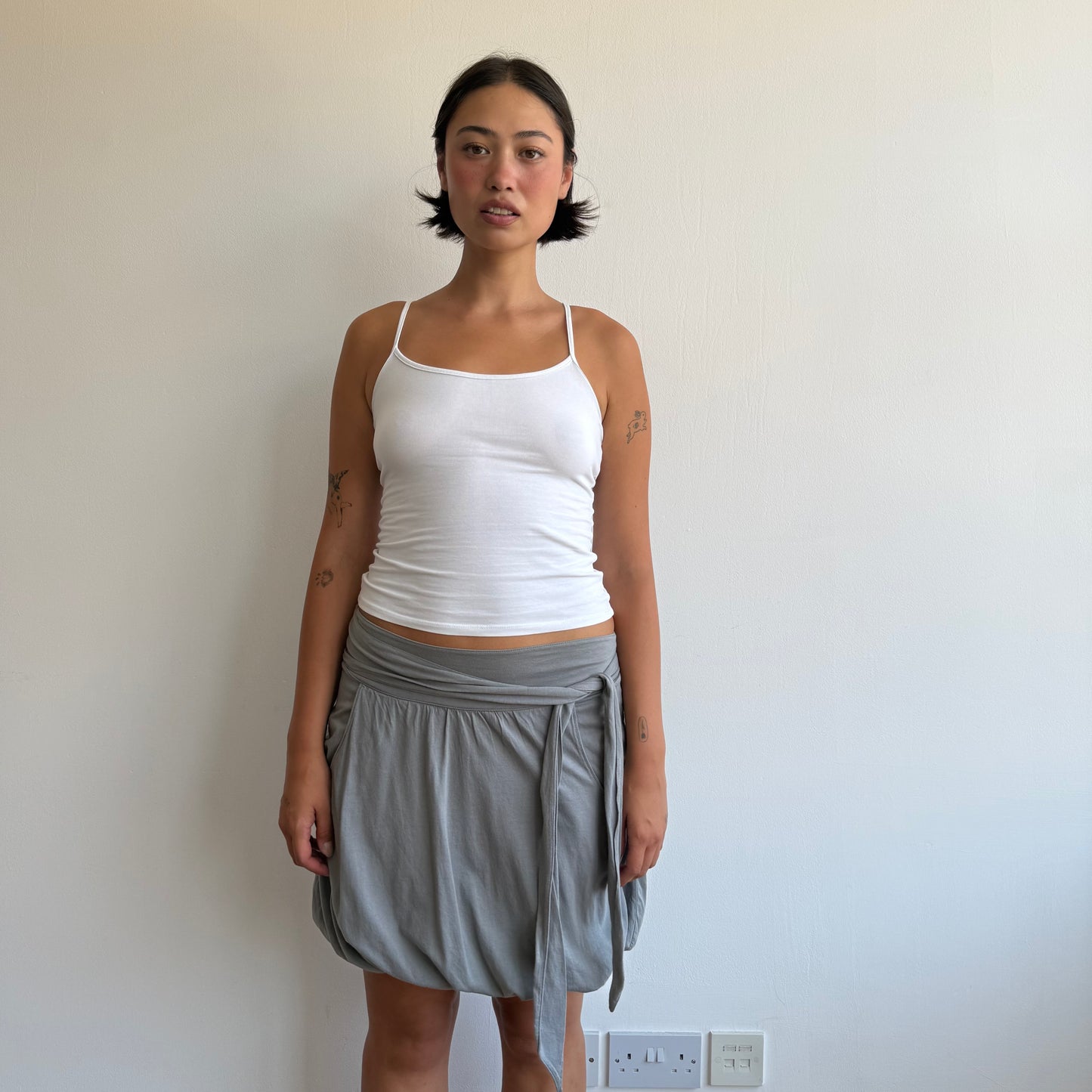 Grey midi bubble skirt - Size S