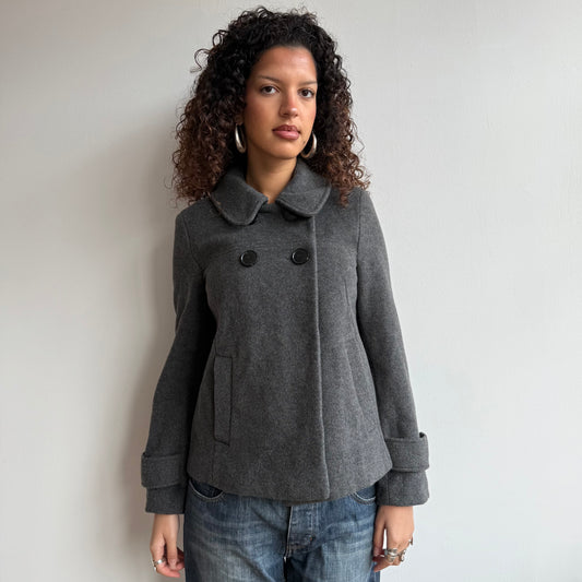 Grey wool peacoat - Size M