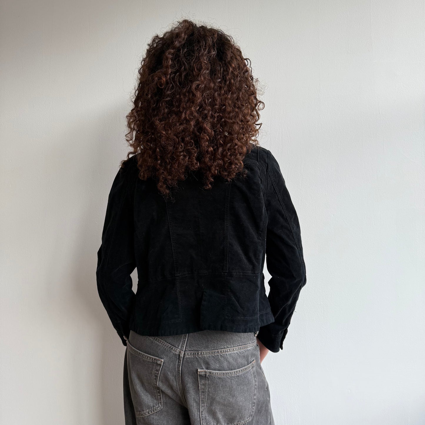 Black velvety military jacket - Size S