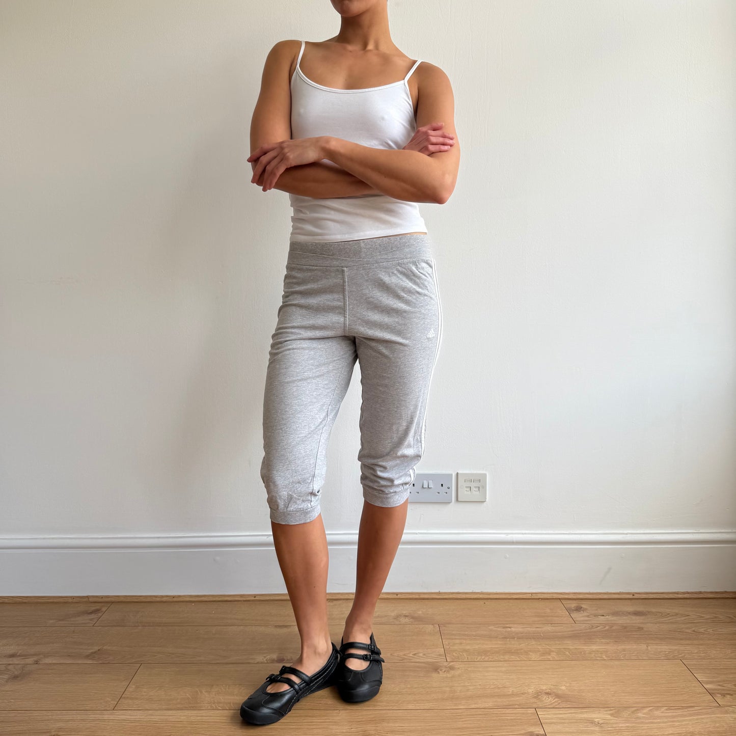 Grey Adidas sporty capris - Size S