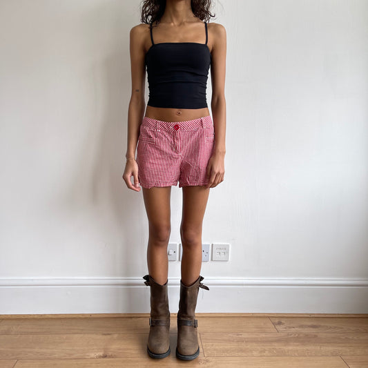Red gingham shorts - Size S