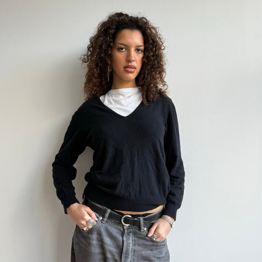 Black cashmere v-neck - Size S