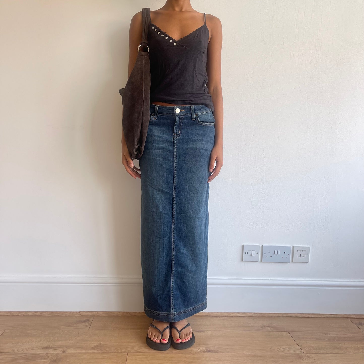 Dark grey button cami - Size S