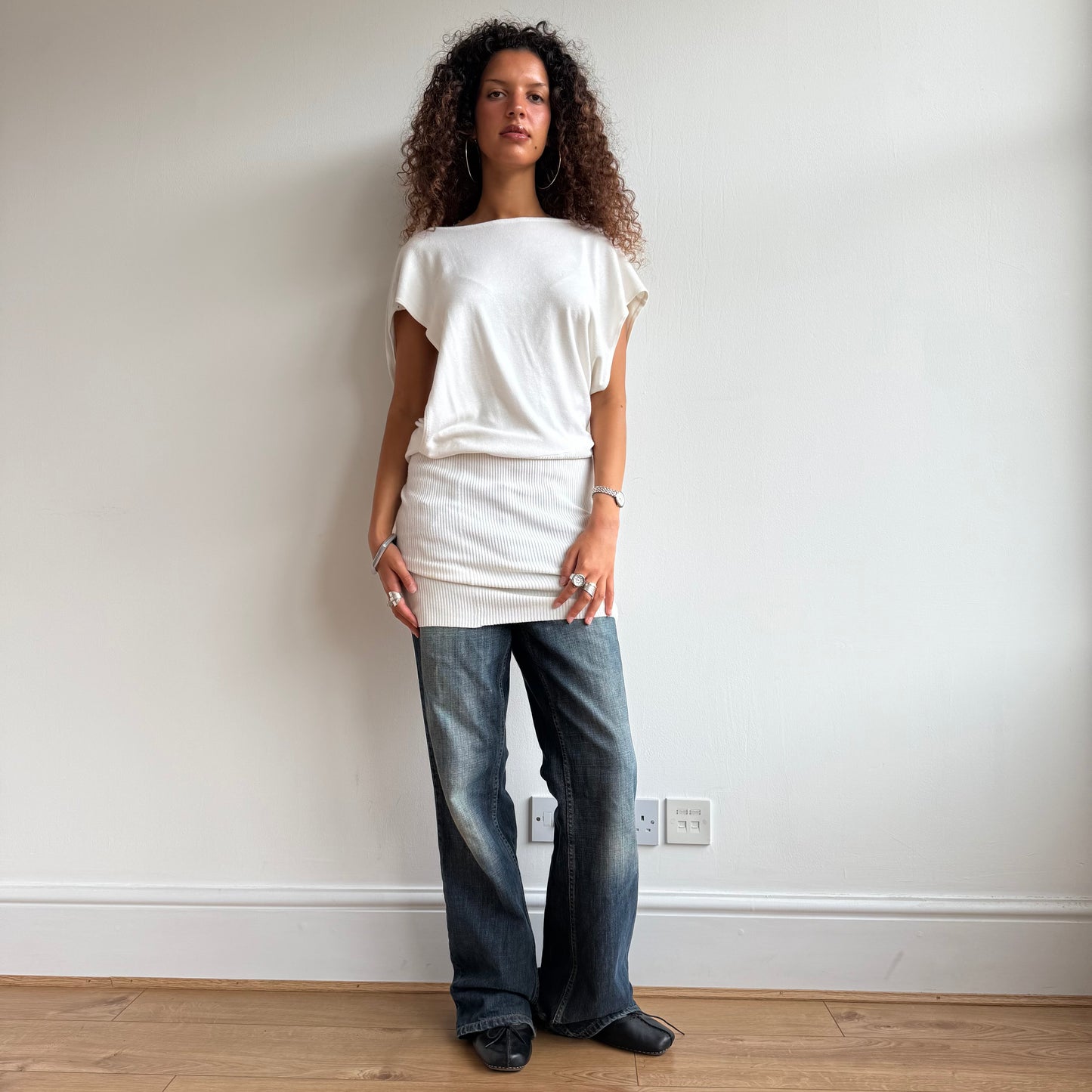 White open back knit - Size L