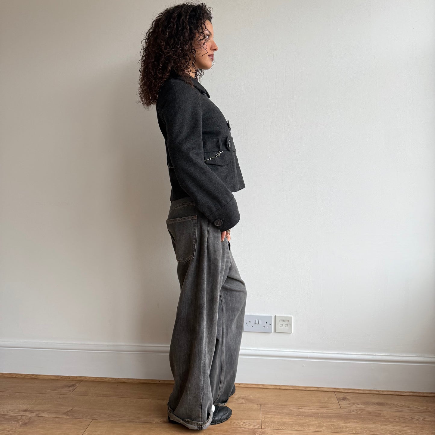 SPORTMAX grey peacoat - Size S