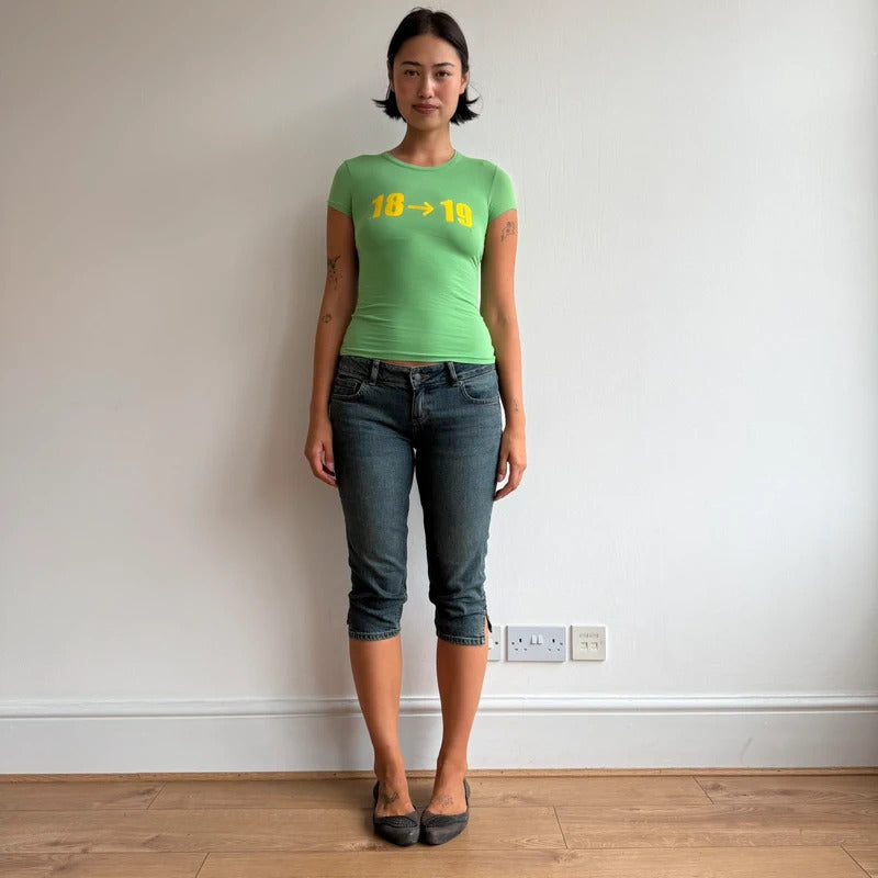 Green graphic baby tee - Size S