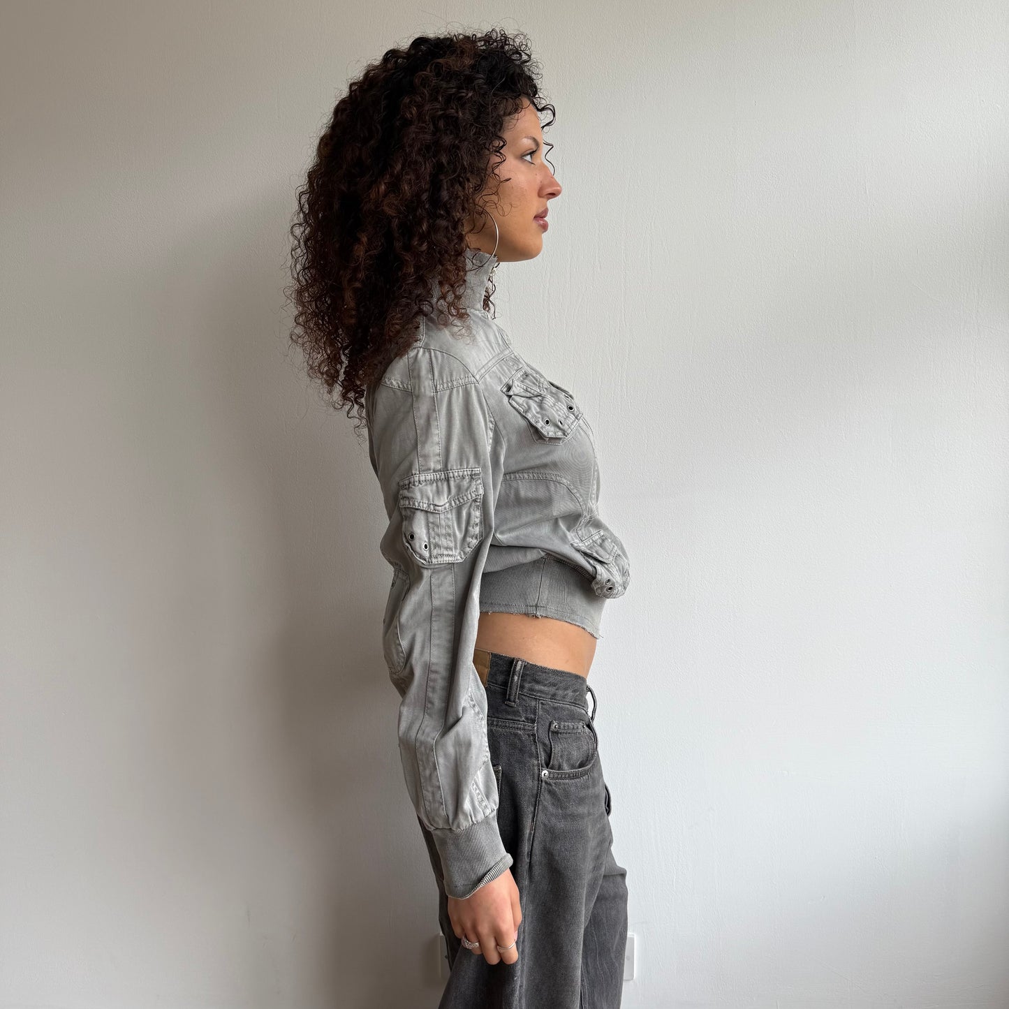 Grey cargo jacket - Size M