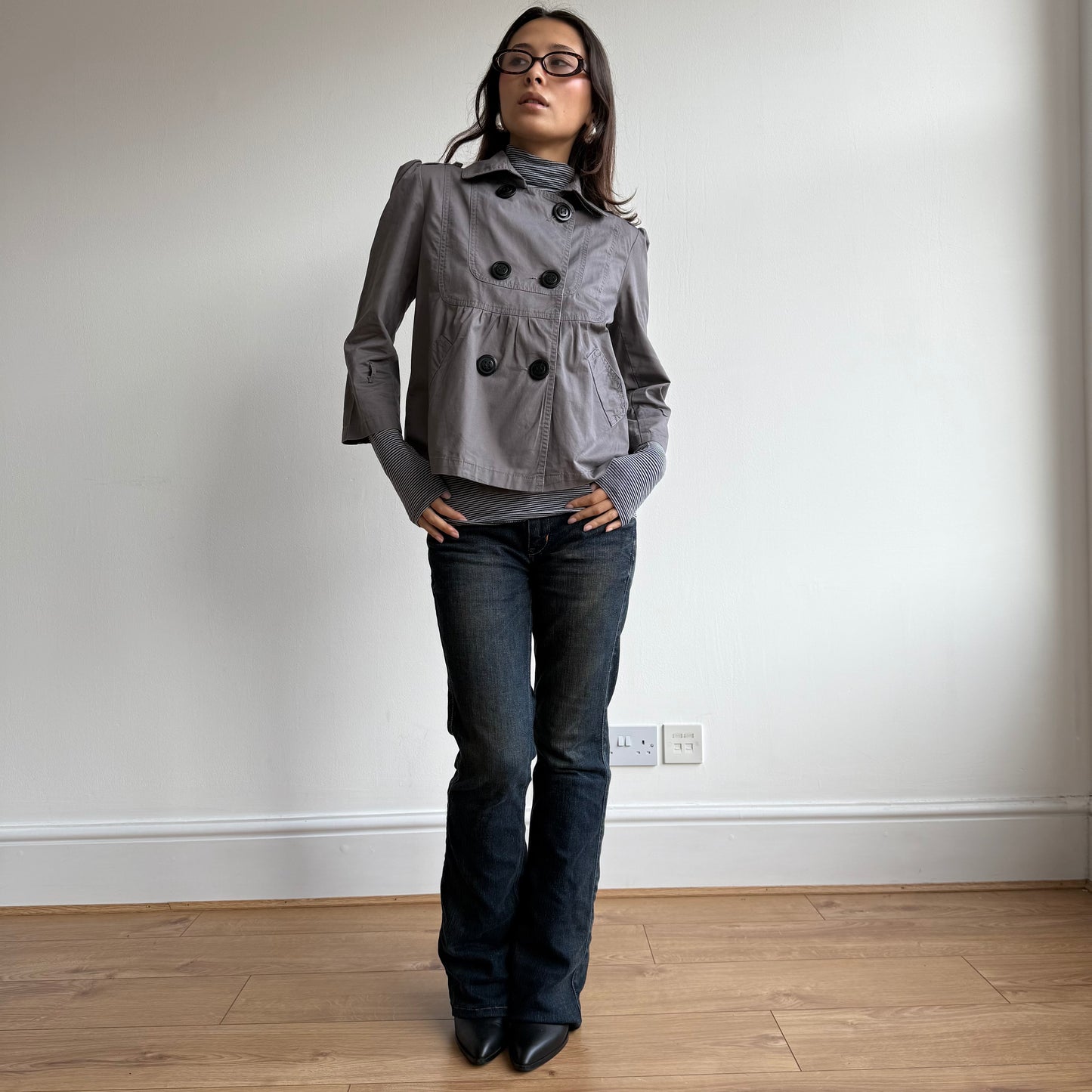 Taupe peacoat - Size S