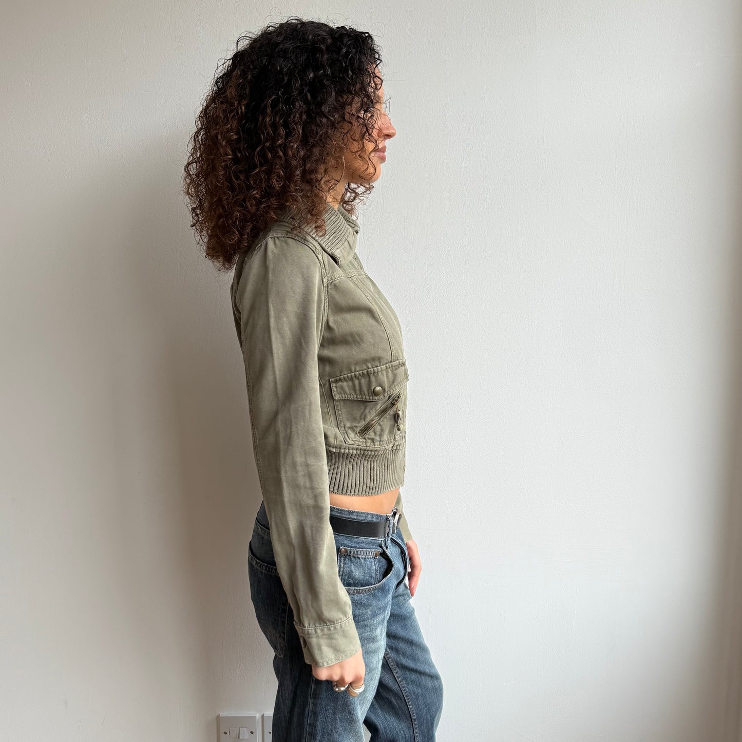 Khaki cargo bomber jacket - Size M