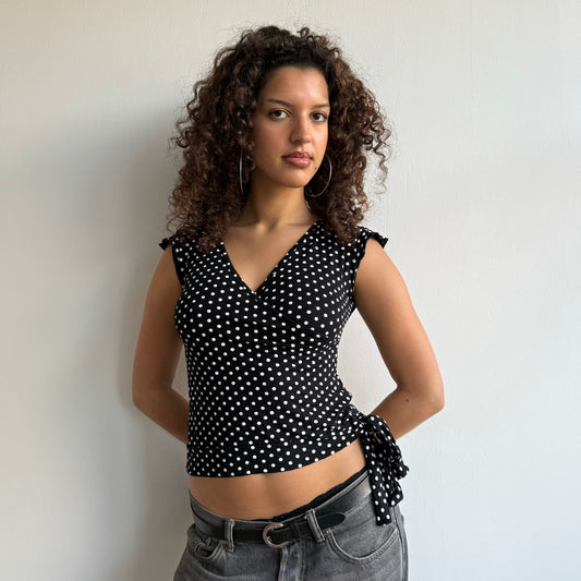 Polka dot wrap top - Size S