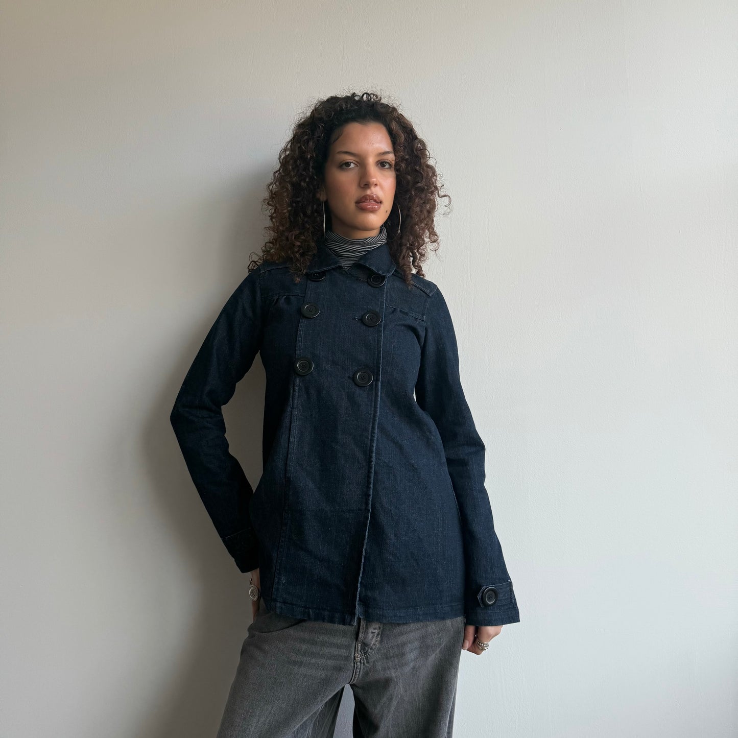 Dark denim peacoat - Size S