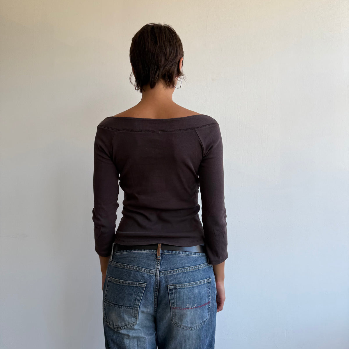 Brown 3/4 sleeve top - Size S
