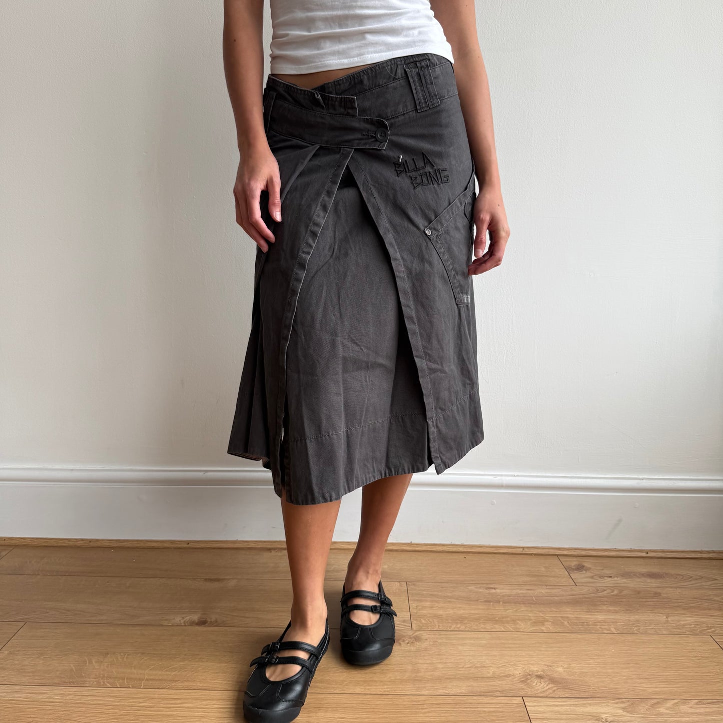 Brown wrap midi skirt - Size XS