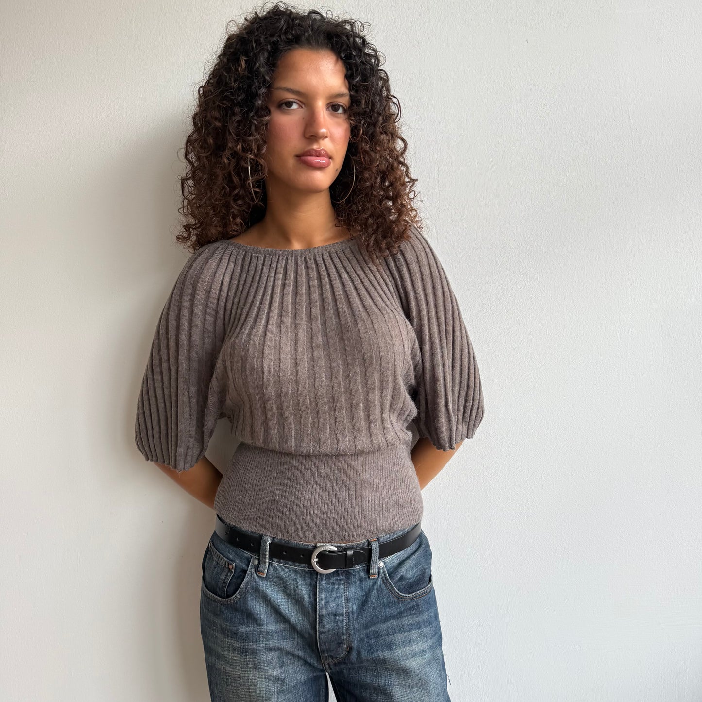 Taupe batwing knit - Size M