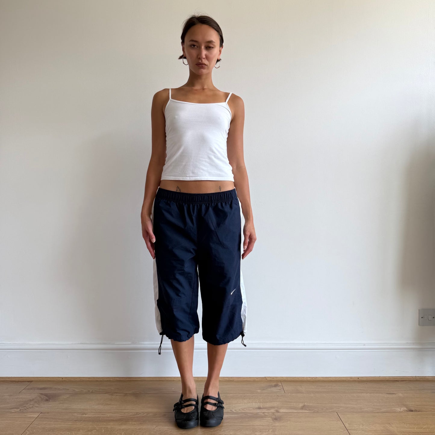 Navy + White Nike capris - Size S + M
