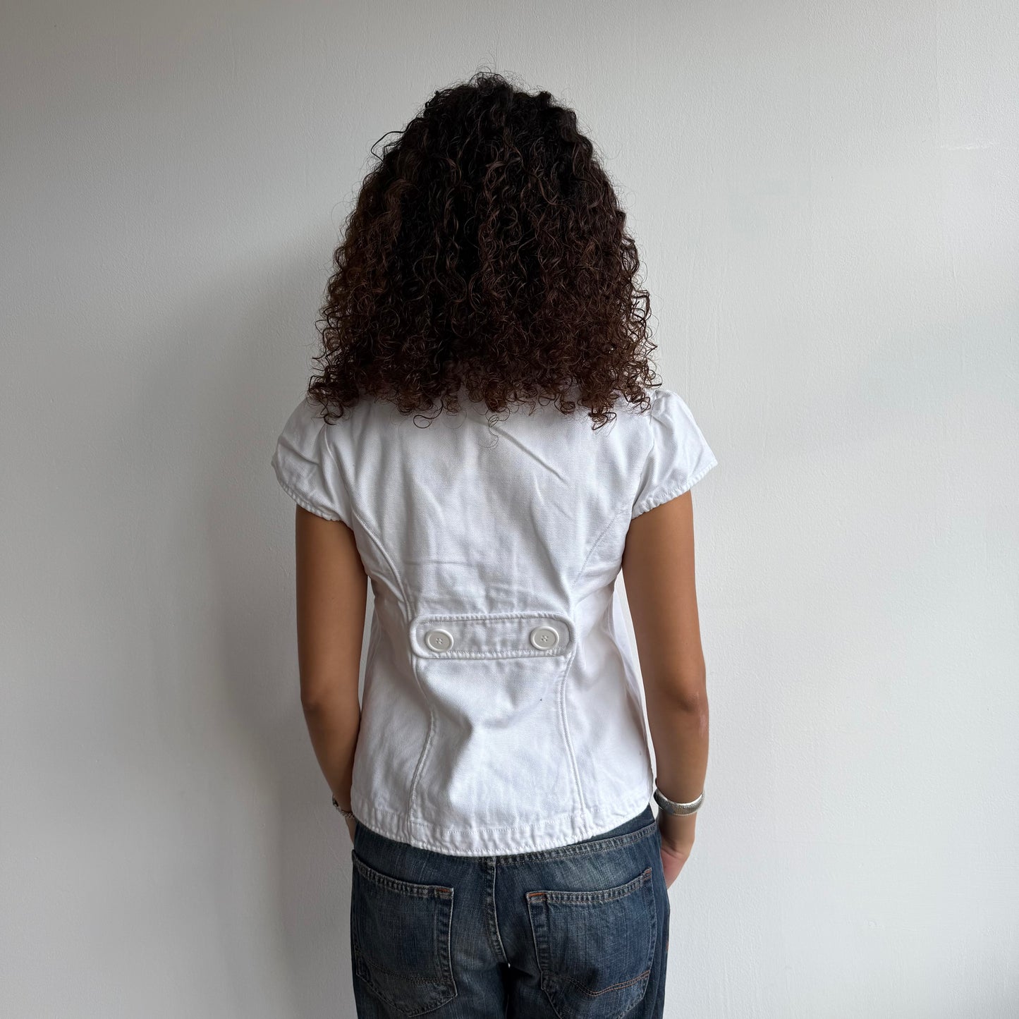 White short sleeve peacoat - Size S