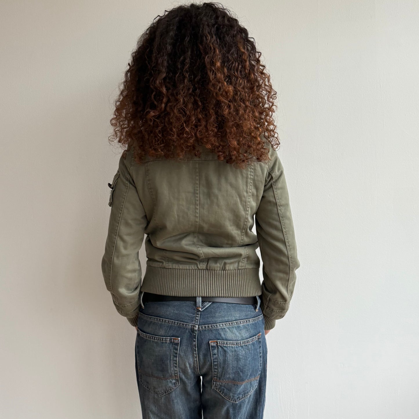 Khaki padded cargo bomber - Size M