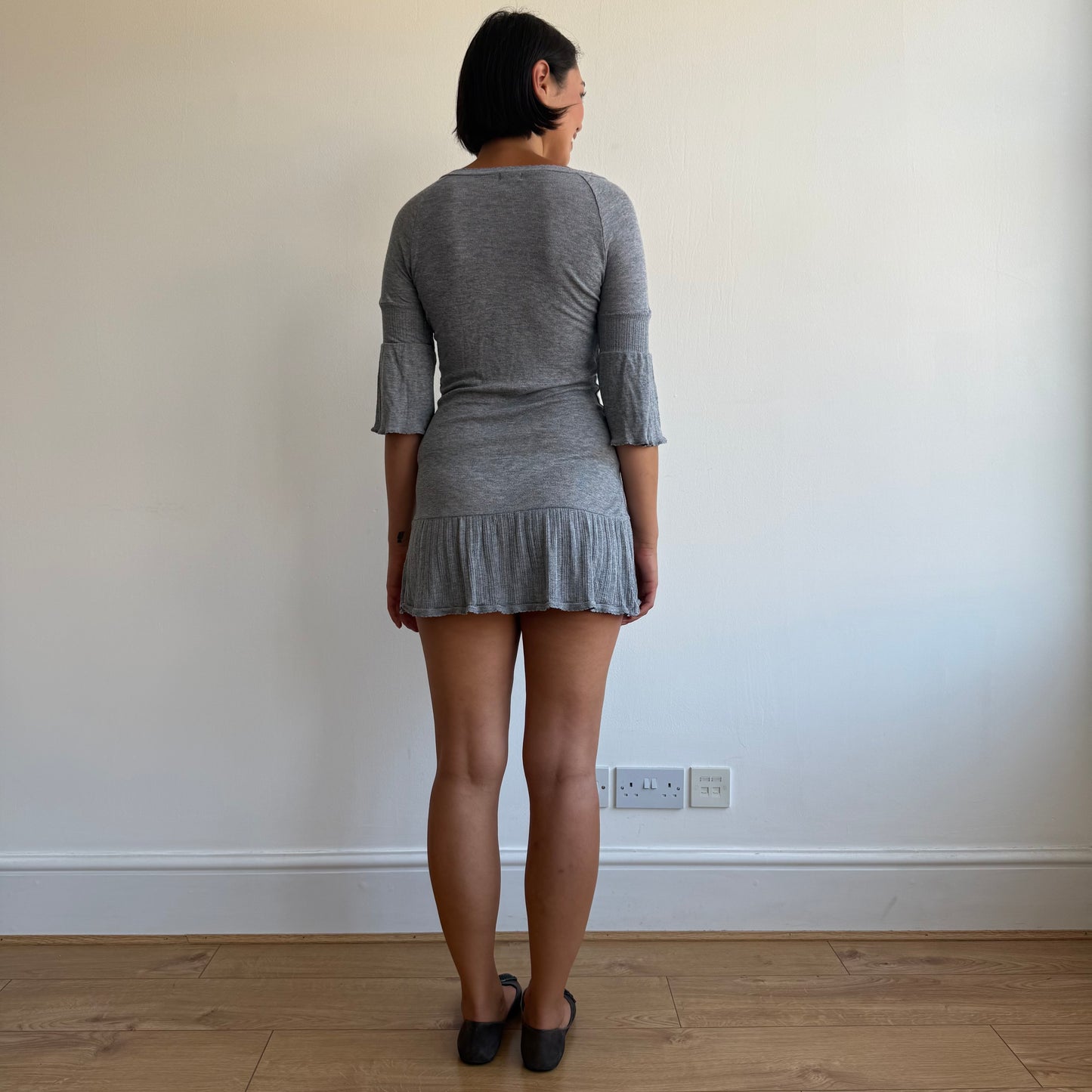 Grey knit 3/4 sleeve dress - Size S